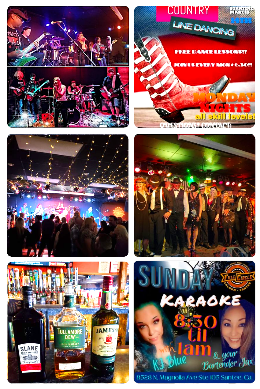 Full Circle Saloon Karaoke Line Dancing Live Bands Music Night Club Santee